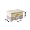 thumbnail image 3 of Organizador de almacenamiento de lino de gran capacidad con asas para ropa, colchas y juguetes - Caja de almacenamiento de telas lavables para organización en casa, 3 of 6