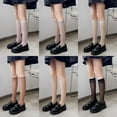 thumbnail image 3 of Aellinatey Women Solid Color Silk Over Calf Long Socks Summer Thin See Through Stockings, 3 of 21
