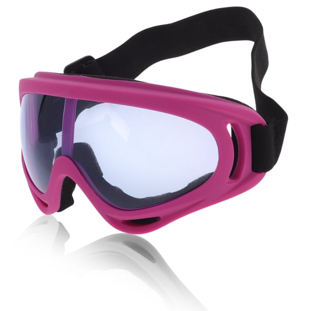 Gafas de montar para motocicleta Unique Bargains, gafas de ciclismo de lente azul y marco rosa rojo