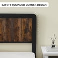 thumbnail image 5 of Full/Queen Size Bed Frame with Wave Wood Headboard, Platform Bed Frame with Safe Rounded Corners & Under Bed Storage, Strong Metal Slats Support, No Box Spring Needed, 5 of 8