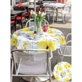 thumbnail image 5 of Outdoor Tablecloth with Umbrella Hole for Patio/Picnic/Party/Camping, Yellow Watercolor Floral Waterproof Table Cloth Round Cover Washable, Spring Flower Abstract Art (Dia 60"), 5 of 8