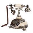 thumbnail image 3 of Teléfono antiguo de bronce con dial giratorio, auricular de escritorio para llamadas en casa, oficina y hotel, 3 of 14