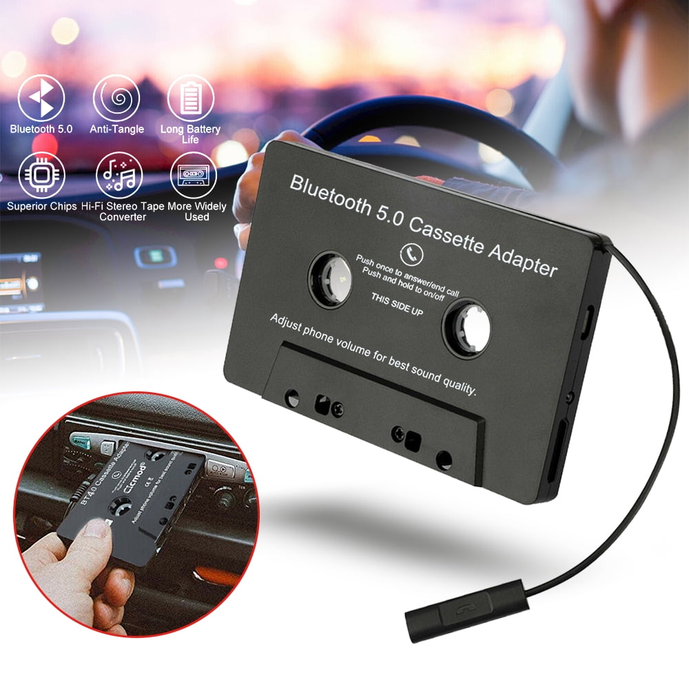 Cassette Adapter for Car Audio Bluetooth Cassette Receiver,Tape Player Bluetooth 5.0 Cassette to Aux Adapter 