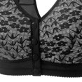 thumbnail image 5 of Hduncf Womens Plus Size Lace Embroidered Bra, Front Closure Wireless Bralette with U-Back Wide Straps, Thin Breathable Everyday Underwear Black 38, 5 of 5