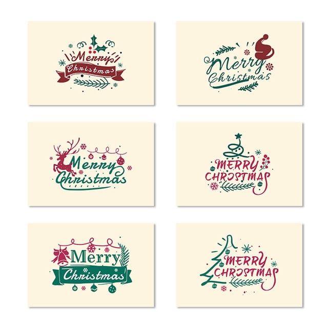 Laklulu - Paquete de 6 tarjetas de felicitación navideñas coloridas para regalar en las vacaciones de invierno, tarjetas de regalo de Navidad