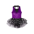 thumbnail image 4 of inhzoy Kids Girls Sequins Sleeveless Tutu Dress for Ballet Dance Performance Modern Latin Jazz Leotard Dress Purple 6, 4 of 5