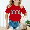 thumbnail image 3 of Teen Girl Shirts Trendy Cartoon Print Comfortable Short Sleeve Tee for Toddler Easter Day T-Shirt Boys & Girls Shirts Red,7-8 Years, 3 of 4