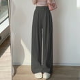 thumbnail image 4 of Womens Slouchy Casual Wide-pants High-waisted Slim-fit Straight-leg pants, 4 of 5