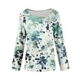 thumbnail image 6 of cocolona Womens Long Sleeve Shirts Asymmetrical Neck Button Tops Dressy Casual Floral Print Blouses Fall Clothes, 6 of 7