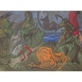 thumbnail image 2 of Stanisław Ignacy Witkiewicz 24x19 Gold Ornate Framed and Double Matted Museum Art Print Titled - Composition with Figures Running Around (1922), 2 of 4