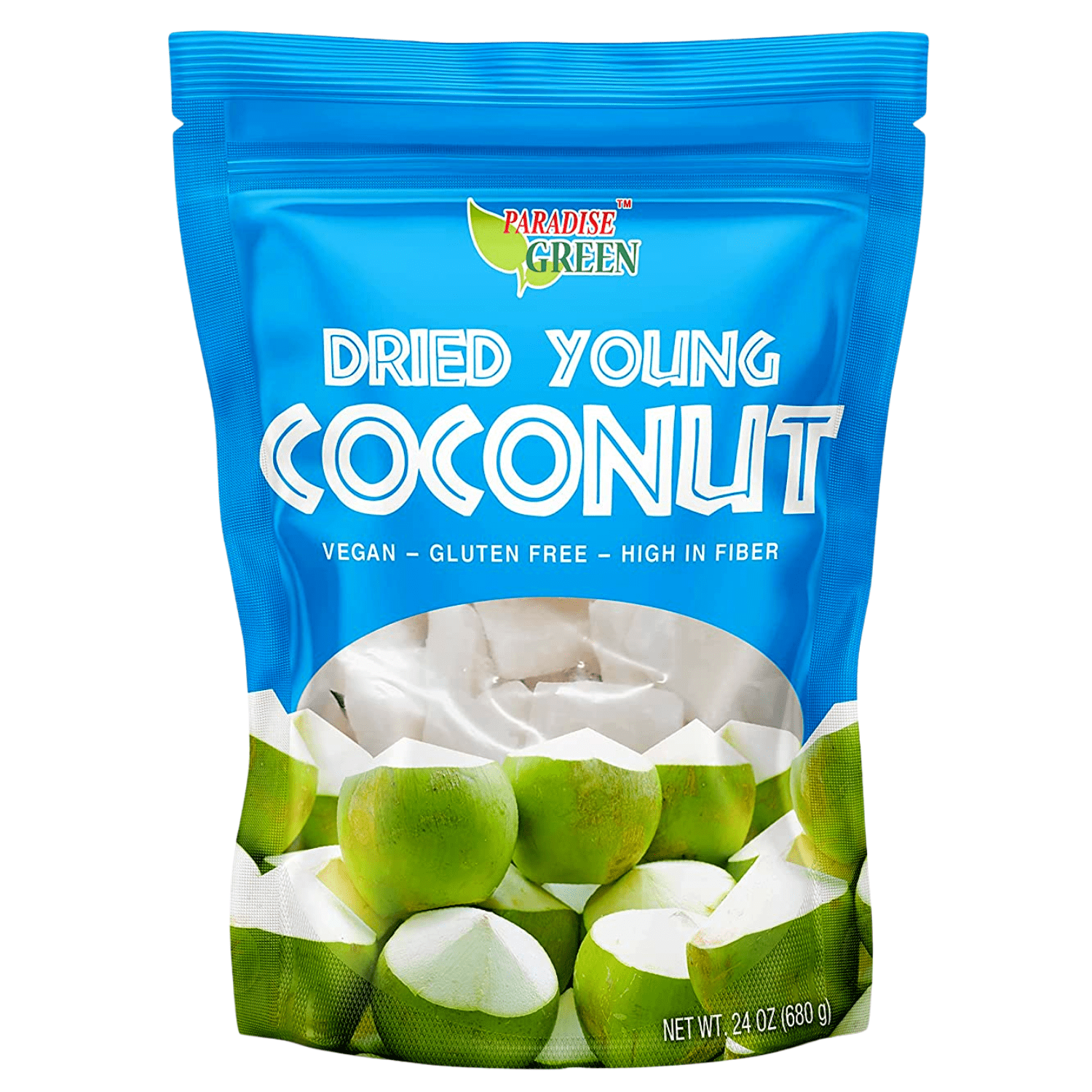 Paradise Green Dried Young Coconut Vegan Gluten Free High in Fiber