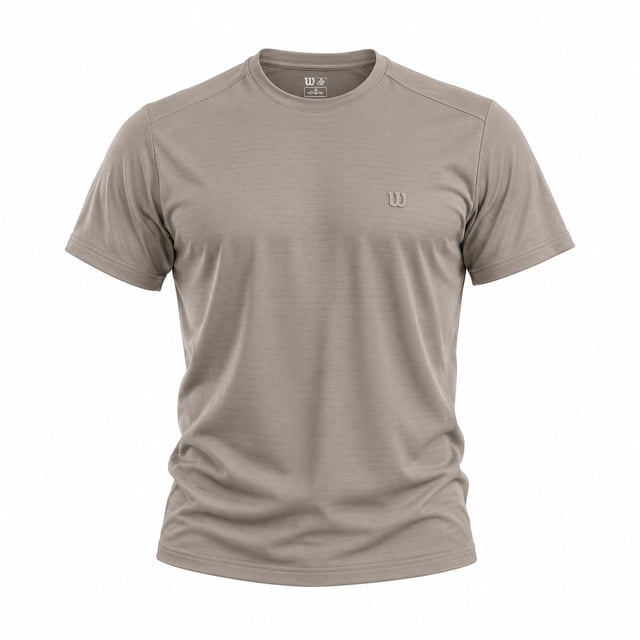 Playera Deportiva Wilson para Hombre Edge Color Beige Talla CH