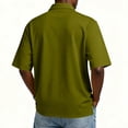 thumbnail image 3 of Mens Short Sleeve Polo Shirts in Classic Fit with Stretch and Organic Pique Cotton Army Green 2XL, 3 of 8