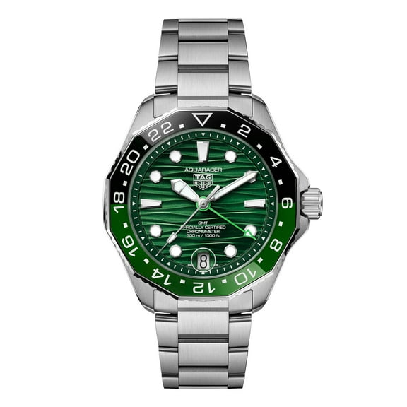 Tag Heuer Aquaracer Professional 300 GMT Automatic Green Dial Steel Men's Watch WBP5115.BA0013