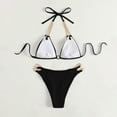 thumbnail image 5 of UTSJKR Women's Micro Triangle Bikini Set Cut Out Chain Two Piece Bathing Suit Retro 2 Piece Swimsuits Sets Cute Holiday 2025 Summer Fashion Black XL, 5 of 5