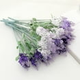 thumbnail image 6 of Artificial Flower Clear Texture Bright Color Plastic Artificial Lavender Plant for Indoor, 6 of 7