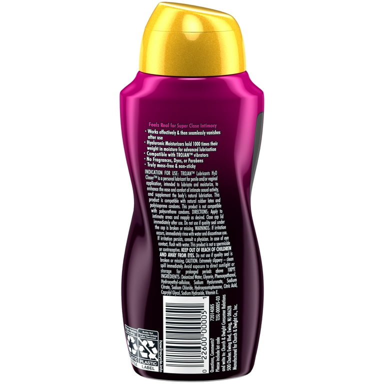 TROJAN Water Based H2O Closer Personal Sensation Lube, for Sensitive Skin,  5.5 oz - 2 Pack