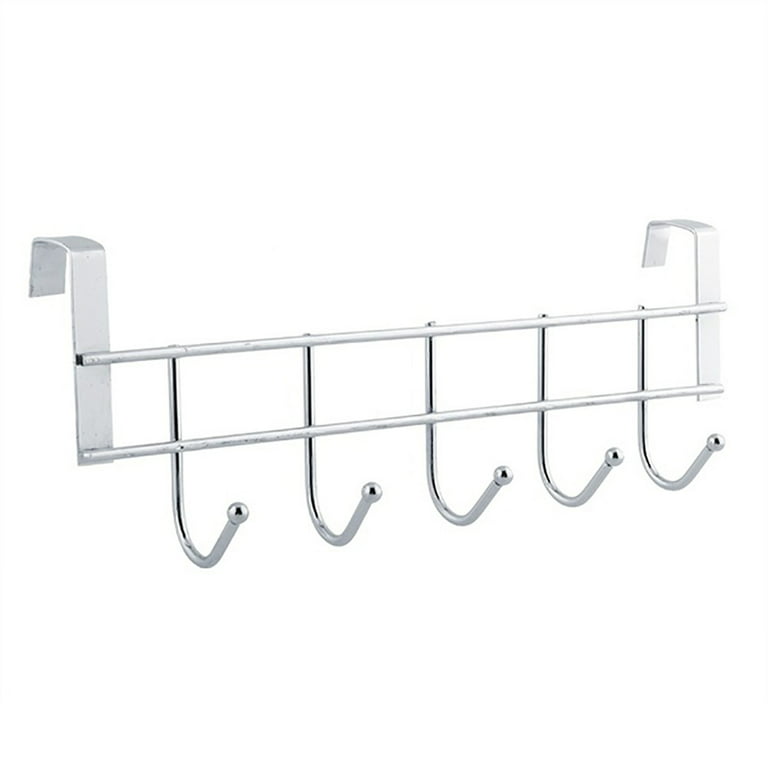 Jklop Command Hooks Steel Door Hanger 5 Loop Stainless Clothes Bathroom  Hooks Organizer Hanging Kitchen，Dining & Bar Home Silver 