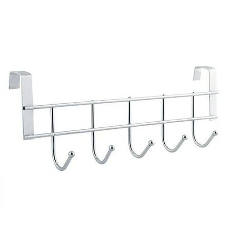 

Yotyukeb Steel Door Hanger 5 Loop Stainless Clothes Bathroom Hooks Organizer hanging Kitchen，Dining & Bar Silver