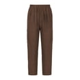 thumbnail image 5 of Linen Pants for Women, Elastic Waist Casual Spring Lounge Pants Soft Straight Leg Cropped Trouser with Pockets, 5 of 6