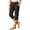 A-Black1313, variant on Dual Button Capri Pants for Women Side Slit Slim Fit Walking Daily Cropped Bottoms