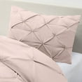 thumbnail image 5 of Nestl 2 Piece Pinch Pleated Pintuck Duvet Cover Set with Shams, Soft Microfiber,Button Closure Bedding Set, Twin - Blush, 5 of 9