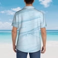 thumbnail image 3 of Lsque Light Blue Marble pattern Hawaiian Shirt for Men, Unisex Summer Beach Casual Short Sleeve Button Down Shirts-Medium, 3 of 9