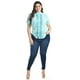 thumbnail image 5 of Blusa con detalles de lentejuela Roman Fashion /Tallas Extras, 8034 (Menta) azul 38, 5 of 6