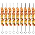 thumbnail image 2 of Brochetas para barbacoa de acero inoxidable, palitos de kebab planos y retorcidos, 35 cm, 2 of 6
