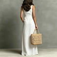 thumbnail image 2 of Morttic Women's Elegant Sleeveless Lapel Shirt Dress – Solid Color Front Button Slim Fit Long Dress with Side Pockets White，XL, 2 of 3