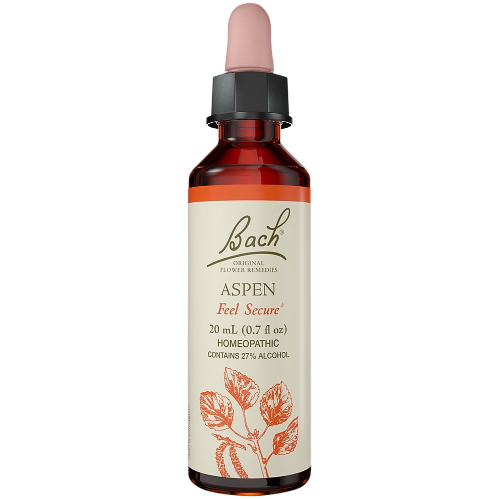 Bach Original Flower Remedies, Aspen for Apprehension and Security, 20mL Dropper