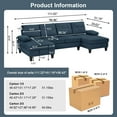 thumbnail image 4 of Pingliang Home 111" Sectional Sofa U Shaped Sofa Couch with Double Chaise, Modern 4 Seat Sofa with Zippered Armrest Pillows for Living Room,Apartment,Office,Studio, 4 of 11