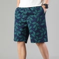 thumbnail image 4 of FRSASU Mens Casual Printed Shorts Golf Hiking Drawstring Elastic Waist Summer Beach Shorts with Pockets Black, 4 of 6