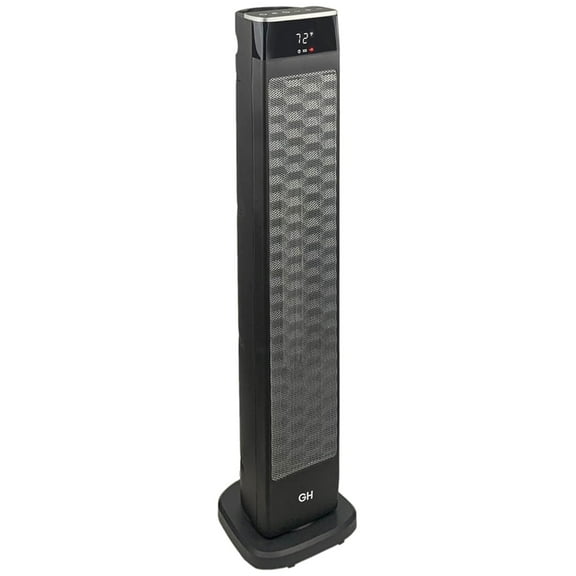 Oscillating Ceramic Tower Space Heater with , 30", Black