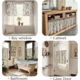 thumbnail image 4 of Floral Linen Tier Curtains 24 Inch Farmhouse Botanic Cafe Drapes for Small Windows Rustic Half Window Curtains for Kitchen Living Room Bathroom Laundry 2 Panels Black on Beige, 4 of 8