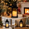 thumbnail image 4 of Christmas Black Plastic Candle Lanterns,Farmhouse Style, Small Vintage Camping Indoor Hanging Lamp,for Christmas Wedding Party (Black), 4 of 7