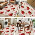 thumbnail image 6 of Valentine's Day Washable Area Rug 4 x 6 ft Romantic Red Rose Floral Pink Red Love Heart, Soft Non Slip Rugs Stain Repellent Indoor Felt Carpet for Living Dining Room Bedroom Home Office, 6 of 9
