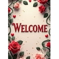 thumbnail image 4 of LUUFILx Welcome Floral Banner Roses Backdrop Party Background Venue Entrance Decoration Wall Hanging Event Decor Display Signs Celebration Pavillion, 4 of 8