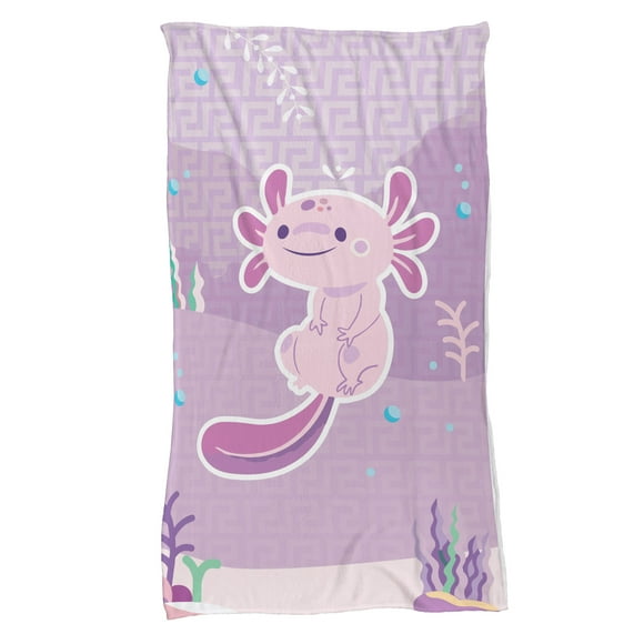 Cobija Manta Frazada Diseño de Ajolote con Fondo de Mar Morado Ultra Suave y Ligera