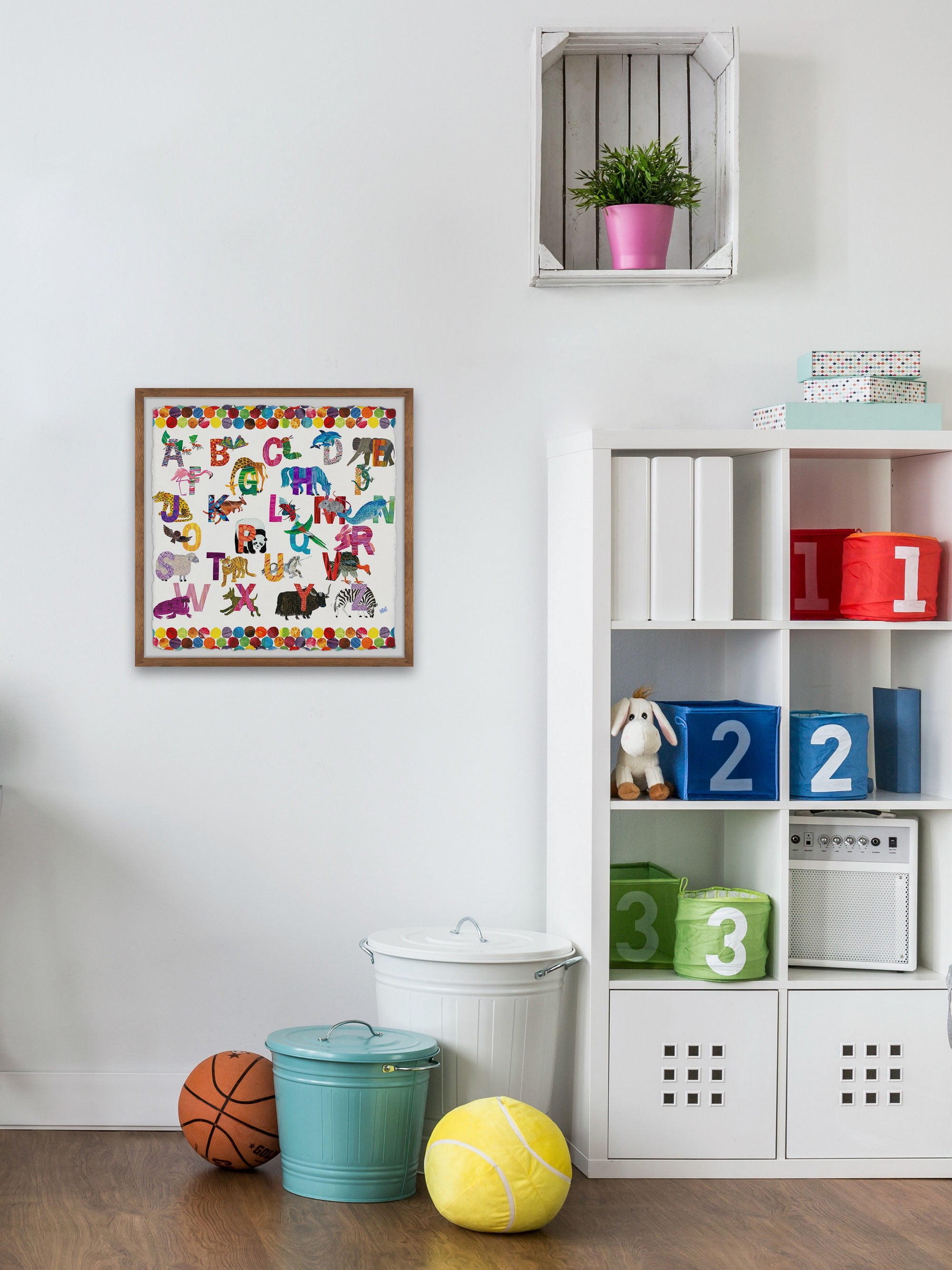 Marmont Hill Alphabet Jungle Dots By Eric Carle Framed Wall Art, 12.00" x 1.50"