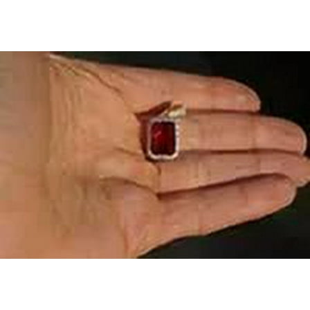 3.00Ct Emerald Cut Red Ruby Lab Created Women's Pendant 14K Silver Gold Plated