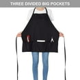 thumbnail image 3 of 2 Pack 3 Pockets Adjustable Bib Apron Chef Kitchen Cooking Aprons for Women Men, Black, 3 of 4