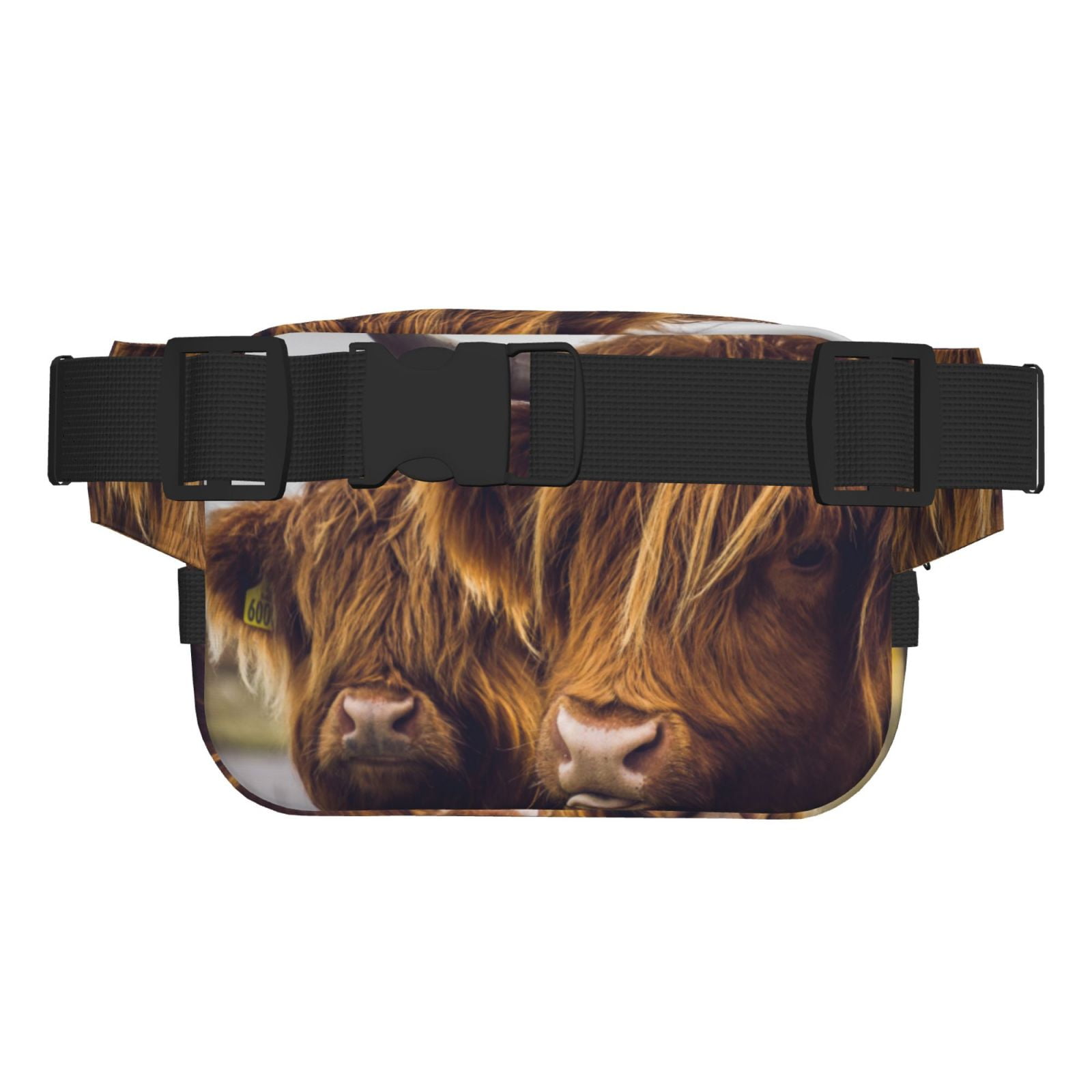 Picia Portrait Of Cow With Its Baby Cow Print Square Double-Layer Waist Bag Mini Adjustable Waist Belt Bag Exercise Running Travel Hiking