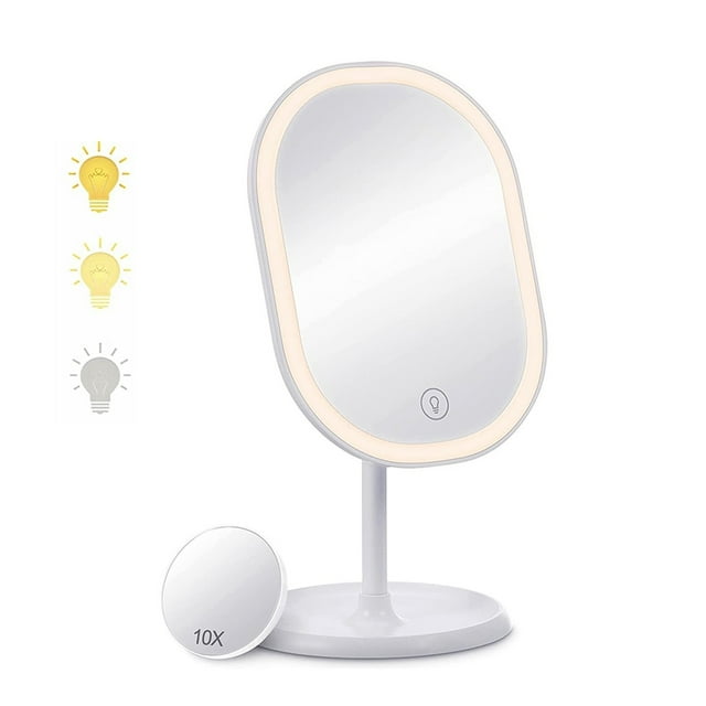 Makeup Mirror With LED Lights USB Rechargeable 180 Degree Rotation Professional Beauty Touch Screen Makeup Mirror ,Widely Use