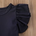 thumbnail image 4 of EIMELI Newborn Baby Girl Ruffle Short Sleeve Romper Bodysuit Basic Solid Color T-Shirt Tops Summer Clothes Navy Blue 6-12 Months, 4 of 7