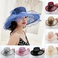 thumbnail image 1 of Visland Women's Church Derby Dress Fascinator Bridal Cap British Tea Party Wedding Hat,Wide Brim Wavy Edge Lace Sun Hat, 1 of 3