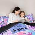 thumbnail image 4 of Feelyou Ballet Dance Twin Bedding Sets 7pcs, Purple Patchwork Plaid Bedding Comforter Set, 4 of 8