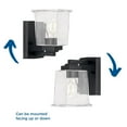thumbnail image 2 of Gilmour Collection One-Light Modern Farmhouse Matte Black Clear Glass Bath Vanity Light, 2 of 7