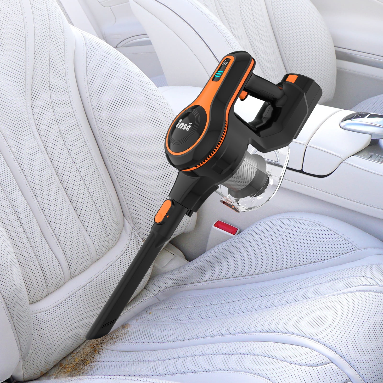 INSE Cordless Vacuum Cleaner,25Kpa Powerful Stick Vacuum,6-in-1 Rechargeable Vacuum with 2500mAh Battery Up to 45mins Runtime,300W Brushless Motor Cordless Vacuum for Pet Hair Hard Floor Carpet