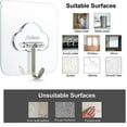thumbnail image 6 of Wall Hooks 13lb(Max) Transparent Reusable Seamless Hooks,Waterproof and Oilproof,Bathroom Kitchen Heavy Duty Self Adhesive Hooks,8 Pack, 6 of 9